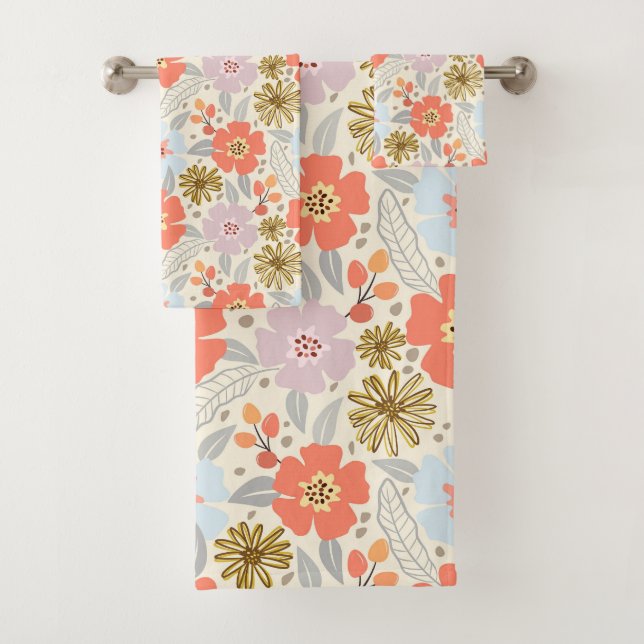 Boho Inspiriert Blumenmuster Badetuch Set (Insitu)