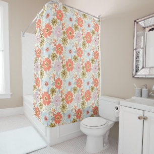 Boho Inspiriert Blumenmuster-Duschvorhang Duschvorhang