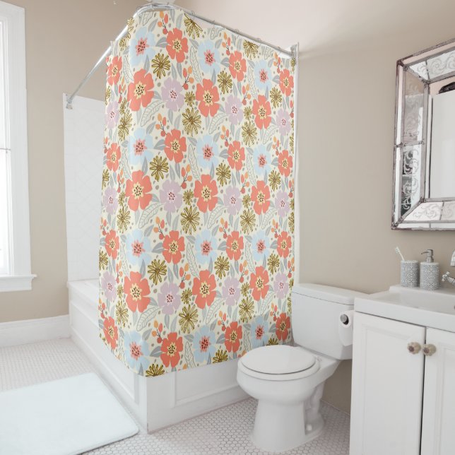 Boho Inspiriert Blumenmuster-Duschvorhang Duschvorhang (Beispiel)