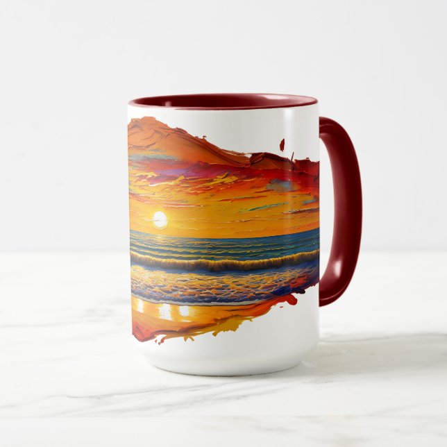 Boho inspirierter Sonnenuntergang Tasse (VorderseiteRechts)