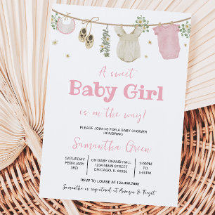 Boho It's a Girl Baby Clothes Baby Shower Einladung