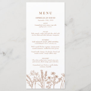 Boho Jardin Fleur sauvage Mariage Accueil Menu