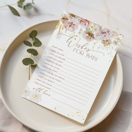 Boho jardin fleuri souhaits pour carte bébé