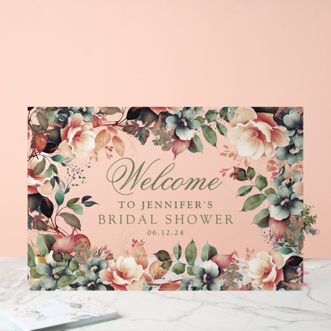 Boho Jardin Fleurs Bienvenue à la Baby Shower de l (Mariage)