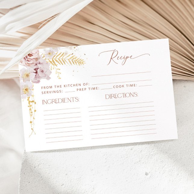 Boho jardin fleurs nuptiale carte de recette douch (Créateur téléchargé)
