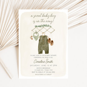 Boho-Jungen-Babykleidung Baby-Einweihungsparty Einladung