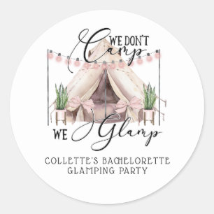 Boho-Junggesellinnen-Ausflug-Glamping-Party Runder Aufkleber