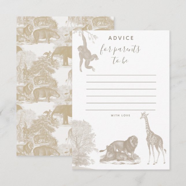 Boho Jungle Animal Safari Baby Showcard Dankeskarte (Vorne/Hinten)