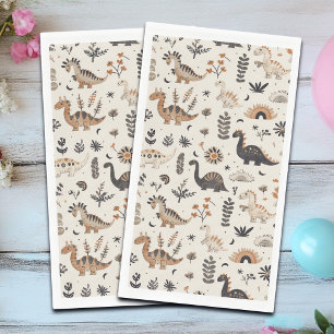Boho Jungle Dinosaur Pattern Geburtstag Serviette