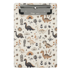 Boho Jungle Dinosaur Pattern Mini Klemmbrett