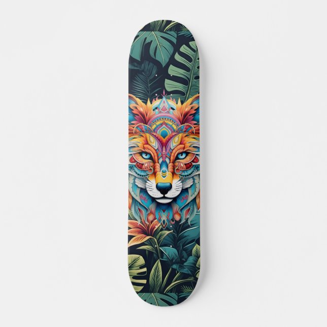Boho Jungle Fox Skateboard (Vorne)