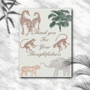 Boho Jungle Safari Baby Dusche Danke Karte