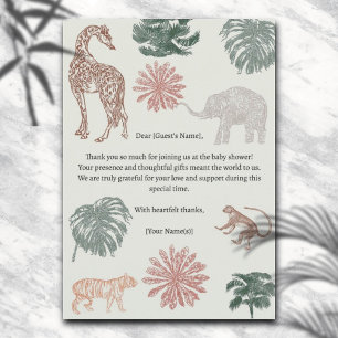Boho Jungle Safari Baby Dusche Vielen Dank Einladung