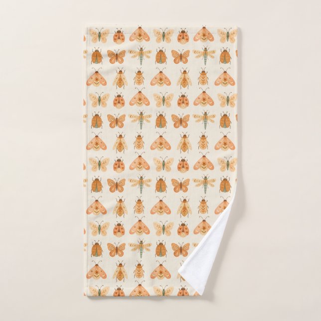Boho Käfer, Motten, Schmetterlinge Handtuch (Handtuch)