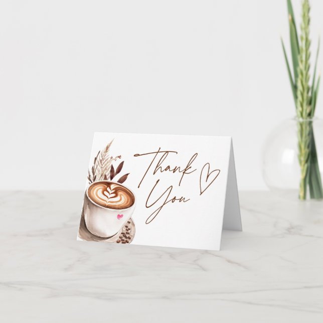 Boho-Kaffee-Junggesellinnenabschied Dankeskarte (Vorderseite)