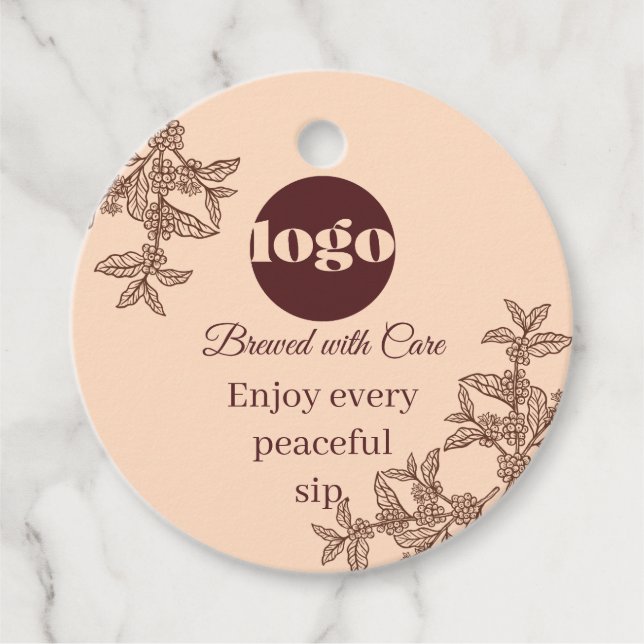Boho-Kaffee mit Sorgfalt gebrüht Geschenk-Anhänger Geschenkanhänger (Vorderseite)