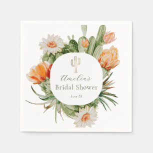 Boho-Kaktus-Brautjunggesellinnenabschied Serviette