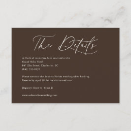 Boho-Kalligrafie-Elfenbein-Hochzeitsdetails Begleitkarte