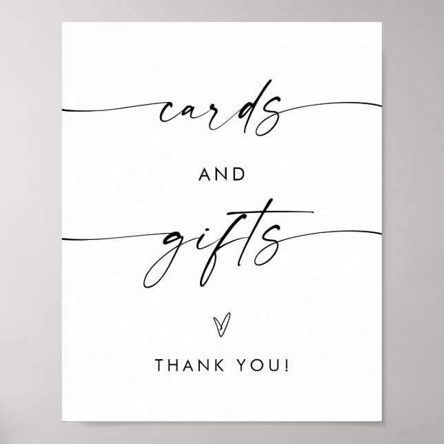 Boho Karten und Geschenke Zeichen, modern Minimali Poster (Vorne)