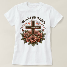 Boho Katholic St. Therese Little Way Traditionelle T-Shirt