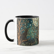 Boho-Katze Sternenhimmel Waldlandschaft