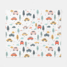 Boho Kids Cars, Trees & Clouds Muster