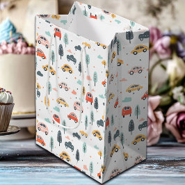 Boho Kids Cars, Trees & Clouds Muster Mittlere Geschenktüte