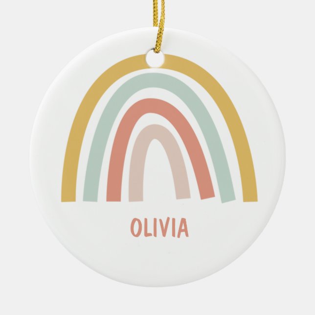 Boho Kids Rainbow Keramik Ornament (Vorne)