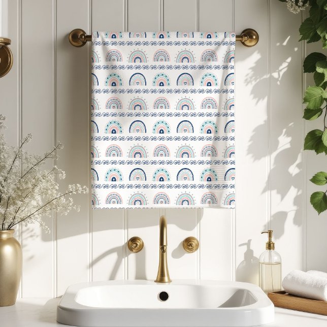 Boho Kids Towels Pastel Rainbow Birthday Accent Badhandtuch Set (Boho Kids Towels Pastel Rainbow Birthday Accent)