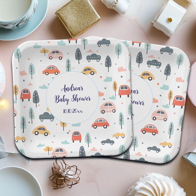 Boho Kinder Kinderwagen, Bäume & Wolken Muster Kin Pappteller (Von Creator hochgeladen)