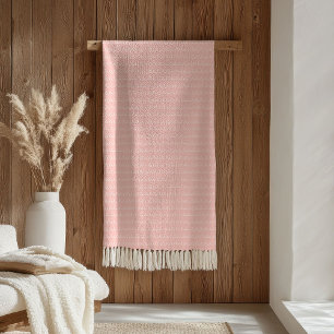 Boho-Kinderdecke Pastellrosa Weiß Kuschelig Tröstl Fleecedecke
