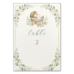 Boho-Kinderwiege-Grünzeug-Baby-Party  Tischnummer