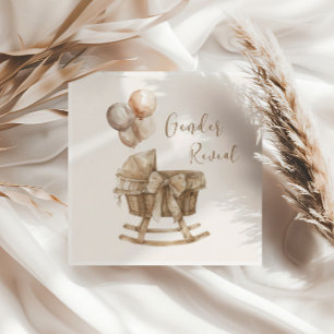 Boho Kinderzimmer Beige Balloons Gender Reveal Serviette