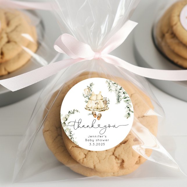 Boho Kinderzimmer Girl Outfit Danke Runder Aufkleber (Von Creator hochgeladen)