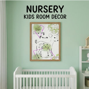 BOHO-KINDERZIMMER-SAFARI-TIERPLAKAT POSTER