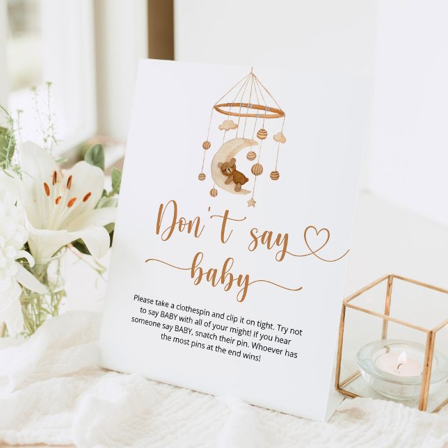 Boho Kinderzimmer Sag kein Baby Pedestal Sign Sockelschild (Von Creator hochgeladen)