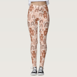 Boho-Kinderzimmer-Teddybären mit Regenbögen - Erdi Leggings