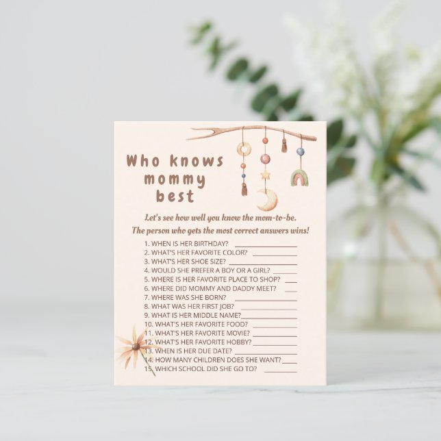 Boho Kinderzimmer Wer kennt das beste Spiel der Ma (Stehend Vorderseite)