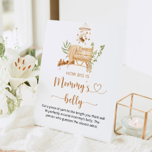Boho Kinderzimmer Wie groß ist der Bauch der Mama Sockelschild