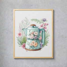 Boho Kitchen Cogtailcore Wasserfarben Kaffee Poster