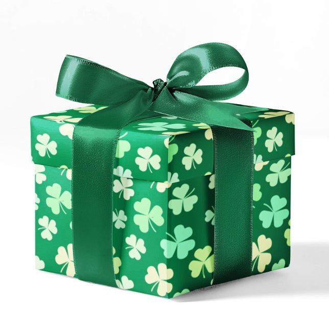 Boho Kleeblatt Clover Pastel Grünes Leaf Cool Geschenkpapier (Von Creator hochgeladen)