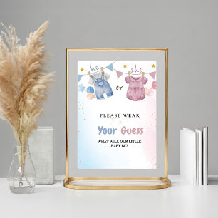 Boho Kleidung Gender Reveal Tragen Sie Ihre Vermut Poster