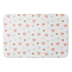 Boho kleine pastellfarbene Liebe Herz Badematte