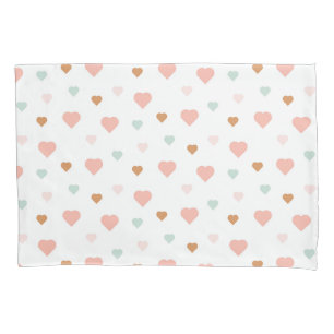 Boho kleine pastellfarbene Liebe Herz Kissenbezug