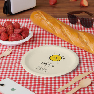 Boho kleiner Ray der Sonnenschein-Babydusche Pappteller