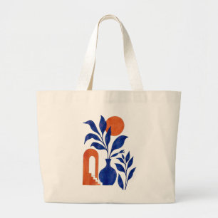 Boho-Kobaltblau-Vase Botanisch Jumbo Stoffbeutel