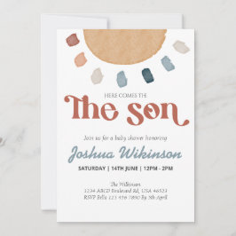Boho kommt mit der Son Baby Dusche Einladung