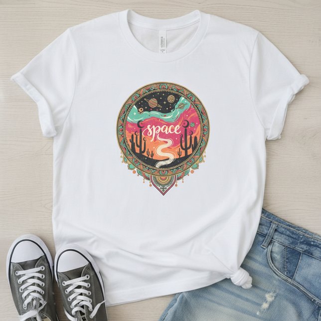 Boho Kosmische Wüsten-Retro Tri-Blend Shirt (Von Creator hochgeladen)