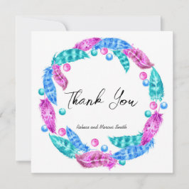 Boho Kranz, Eleganz lebhafter Farben Dankeskarte