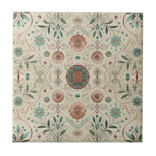 Boho-Kräuter-Muster klein Fliese